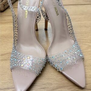 Fashion Nova Blush Rhinestone Heels